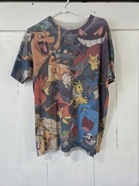 Pokemon Mens Vintage Tee - Blue, Yellow, Orange, Red, Purple